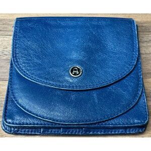 Antorini Men's Vintage & Rare Blue Bifold Wallet With Coin Pouch‎